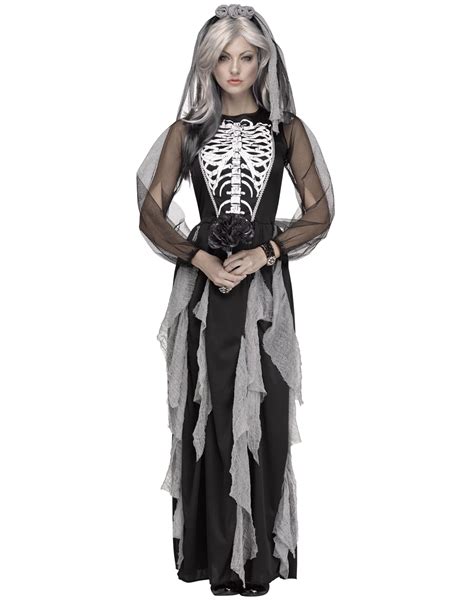 skeleton bride adult womens corpse bride halloween costume gown ml