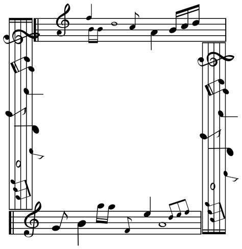 border template  musicnotes  white background  vector art
