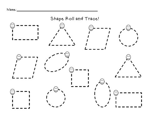 shape tracing worksheet freebie kindergartenklubcom pinterest
