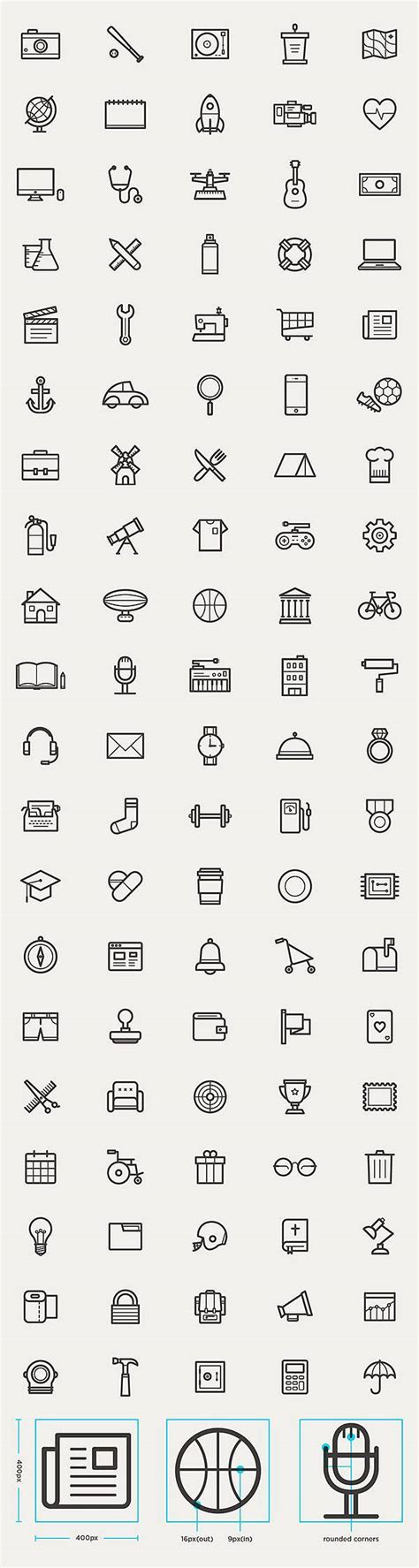 outline icons set  icons