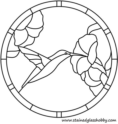 hummingbird  stained glass pattern