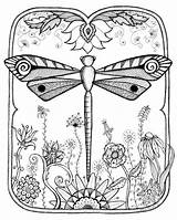Dragonfly Coloring Pages Adults Printable Adult Doodle Para Color Drawing Zentangle Dragonflies Print Dibujos Libellule Tattoo Doodles Pintar Dragon Patterns sketch template