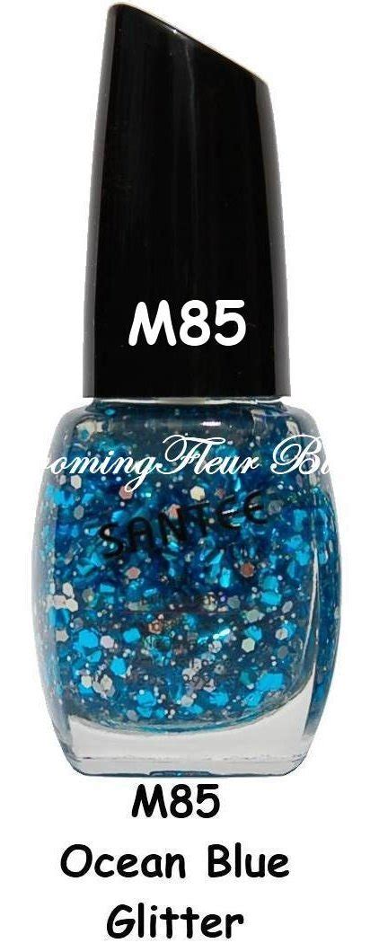 m85 ocean blue glitter santee plus nail polish lacquer new