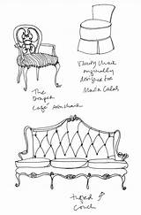 Furniture Chair Sketches Drawing Draper Dorothy Drawings Sofa Vintage Sketch Elevation Illustrations Section Classic Line Sketching Kitchen Alanna Cavanagh Logo sketch template