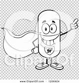 Pill Happy Clipart Mascot Hero Super Royalty Cartoon Vector Toon Hit sketch template