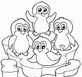 Penguin Coloring Pages Printable Cartoon Kids Penguins Cute Colouring Para Animal Print Sheets Colorear Clipart Baby Pinguino Puffle Winter King sketch template