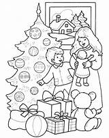 Kerst Kleurplaat Meisje Jongen Kerstmis Animaatjes Kinderen Malvorlagen1001 sketch template