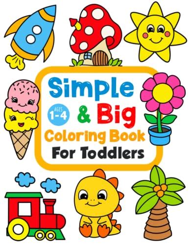 buy simple big coloring book  toddler  easy  fun pages kids