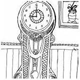 Grandfather Clock Coloring Living Room Pages sketch template