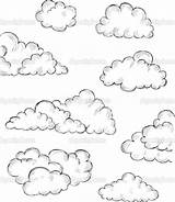 Clouds Drawn Drawing Hand Nubes Dibujar Drawings Dibujos Doodle Cloud Vector Draw Easy Para Stock Dibujo Pintar Cielo Pencil Depositphotos sketch template