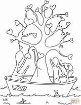 Coloring Tree Hearts Heart Dream Template Supercoloring Pages Valentine Book sketch template