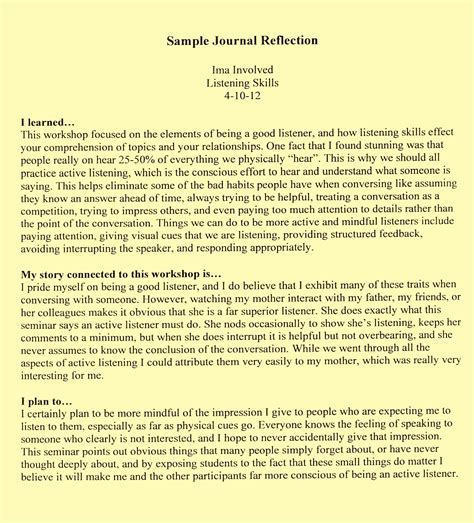reflection paper format  reflection essay examples