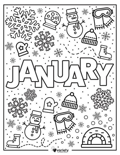 january coloring page