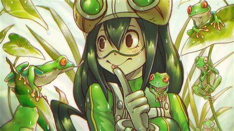 Desktop Wallpaper Frogs Anime Girl My Hero Academia