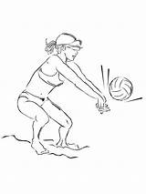 Volleyball Coloring Pages Playing Beach Printable Kids Color Print Bestcoloringpagesforkids sketch template