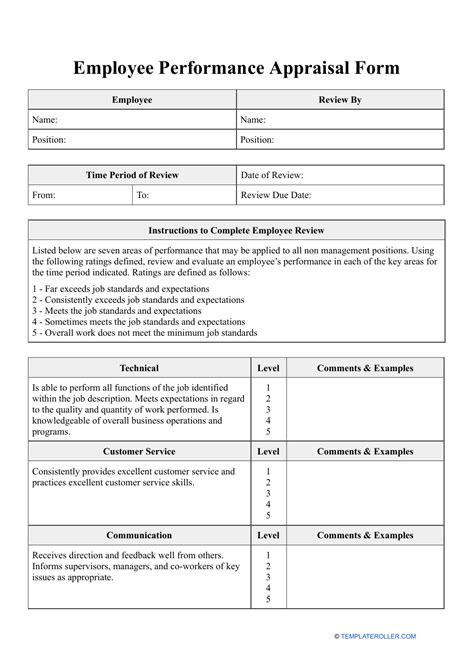 employee performance appraisal form levels fill  sign