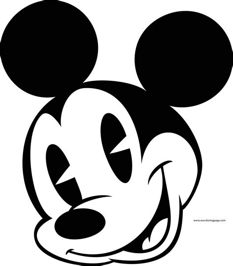 Old Mickey Mouse Face Coloring Page 5