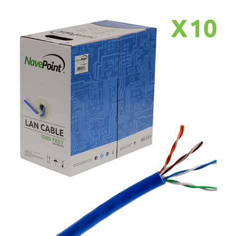 cate ft utp cable solid awg blue ethernet lan bulk wire cat rj  pack ebay