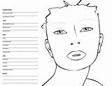 Face Template Makeup Charts Blank Make Chart Templates Male Drawing Female Clipart Printable Cliparts Person Mac Coloring Outline Print Artist sketch template