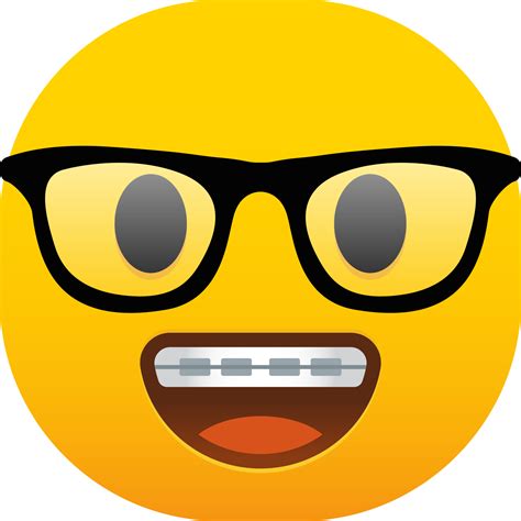 nerd face emoji  png