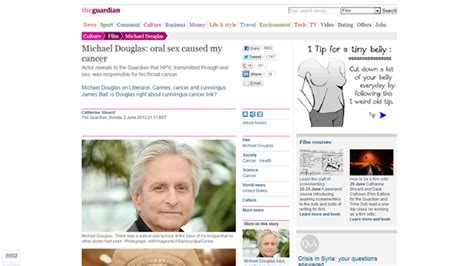michael douglas cancer caused by oral sex
