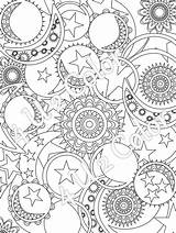 Moon Sun Stars Coloring Getcolorings sketch template