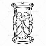 Hourglass Skull Sanduhr Tarot Antique Sand Reaper Grim Dotwork Antike Dekorative Arena Clipartmag Mandala Antiguo Stencels Steampunk Skizze Desi sketch template