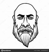 Bald Beard Man Drawing Vector Mustache Severe Getdrawings sketch template
