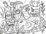 Hawaiian Tiki Sheets Ausmalbilder Ausmalen Malvorlagen sketch template