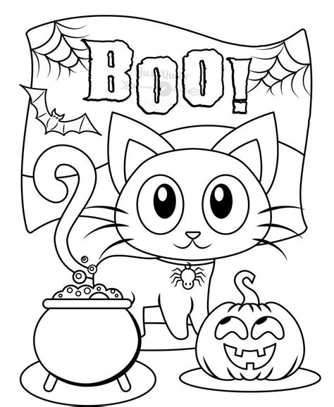 halloween day cartoon coloring pages drawings