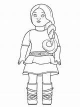 Doll Coloring American Girl Pages Saige Printable Supercoloring Via sketch template