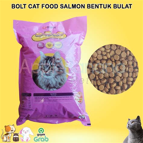 jual makanan kucing bolt salmon bentuk bulat kecil bolt gram rasa