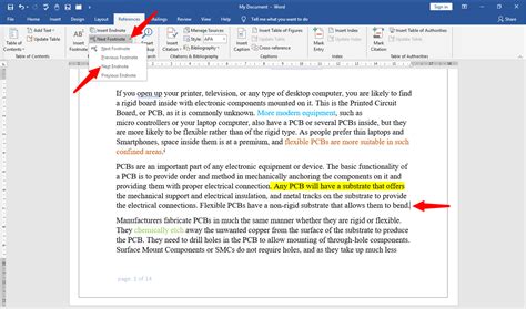 insert footnotes  endnotes  ms word document officebeginner