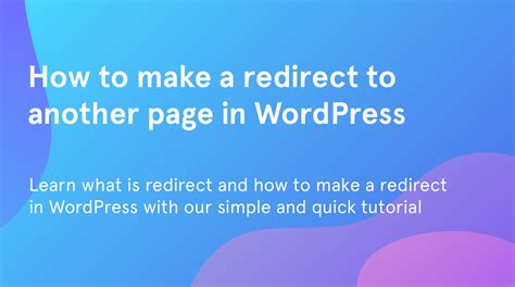 redirect   page  wordpress