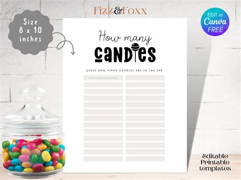 guess   candies   jar baby shower printable game guessing