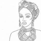 Coloring Pages African Women Printable Books Drawings American sketch template