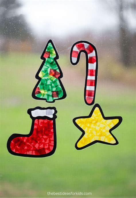 christmas suncatchers  printable templates   ideas  kids