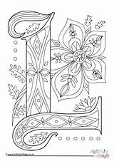 Letter Illuminated Colouring Pages Activityvillage Village Activity Explore sketch template