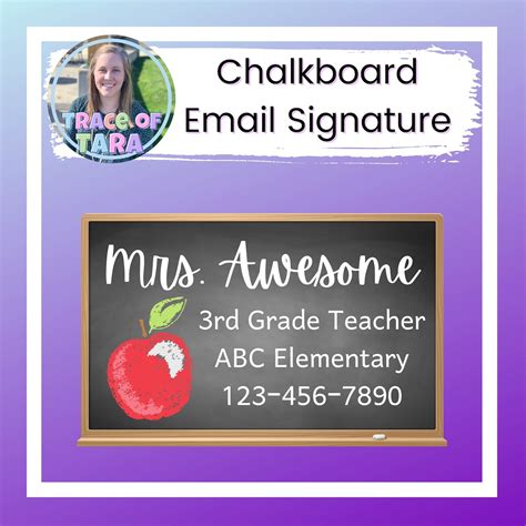 chalkboard teacher email signature etsy