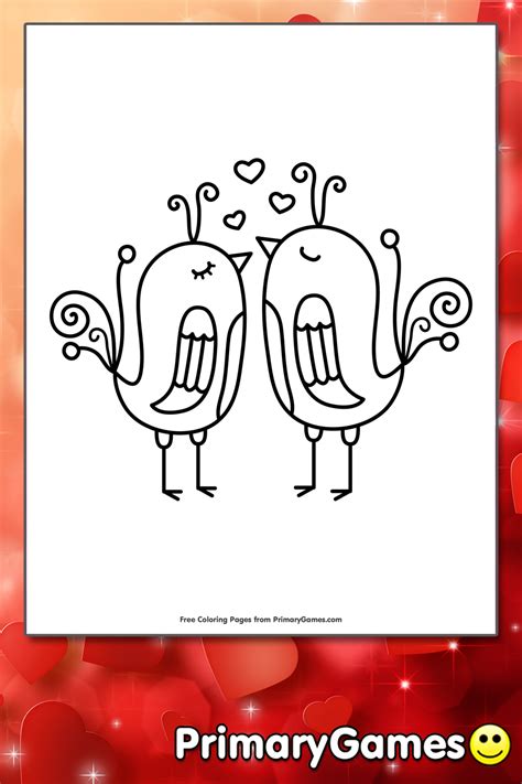 love birds coloring page printable valentines day coloring