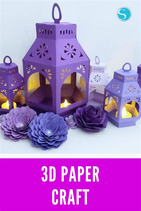 purple paper lanterns  flowers   words  paper craft