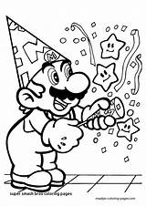 Mario Coloring Super Christmas Pages Getcolorings Printable Color sketch template