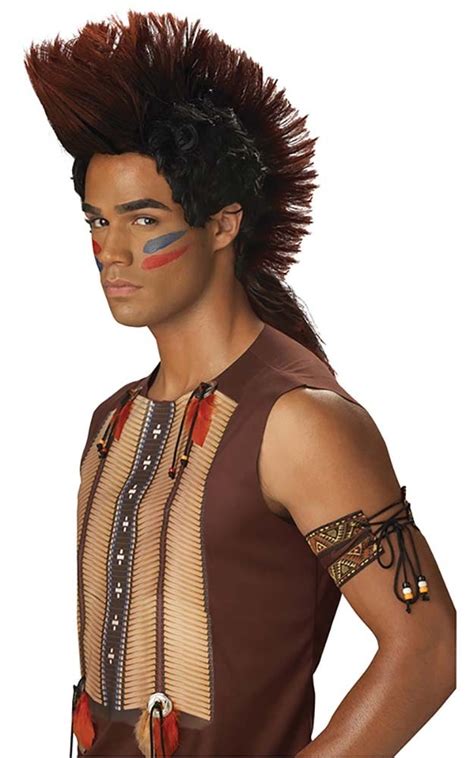American Indian Native Warrior Cherokee Mohawk Brown Wig