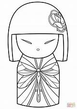 Coloring Doll Pages Dragonfly Kimmi Pattern Dolls Kokeshi Girls Japanese Printable Paper Supercoloring Tallennettu Täältä Mune Uploaded User sketch template