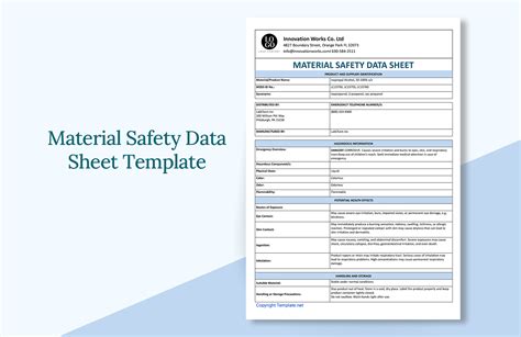 material safety data sheet template  doctemplates vrogue