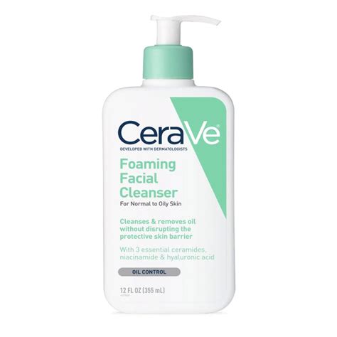 Cerave Foaming Facial Cleanser For Normal To Oily Skin Best Acne Face