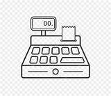 Cash Register Coloring Template Cashier Pages sketch template