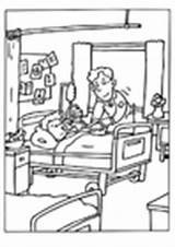 Hospital Coloring Bed sketch template