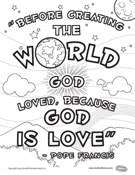 print god  love coloring page brother francis