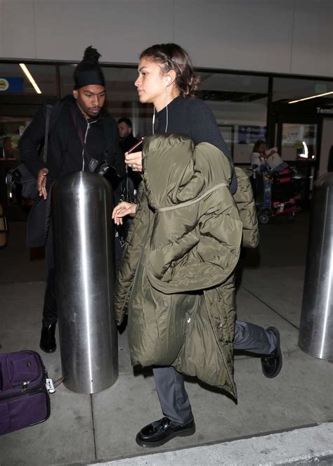 zendaya arriving at lax airport in los angeles gotceleb